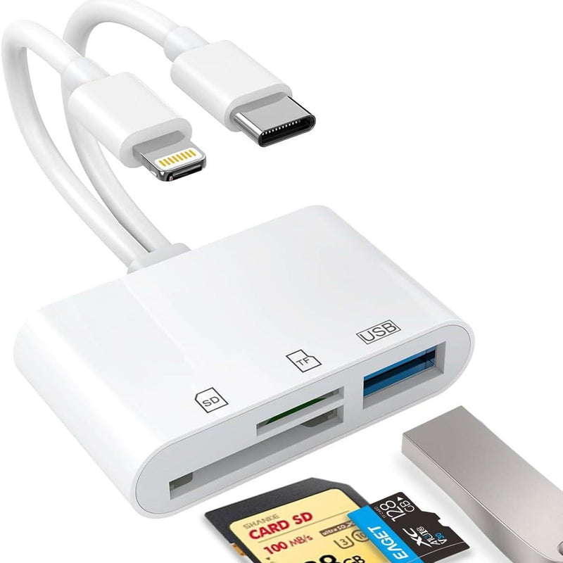 Kelychi Card Adapter – Lightning &amp; USB-C - SD